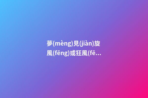 夢(mèng)見(jiàn)旋風(fēng)或狂風(fēng)　周公解夢(mèng)之夢(mèng)到旋風(fēng)或狂風(fēng)